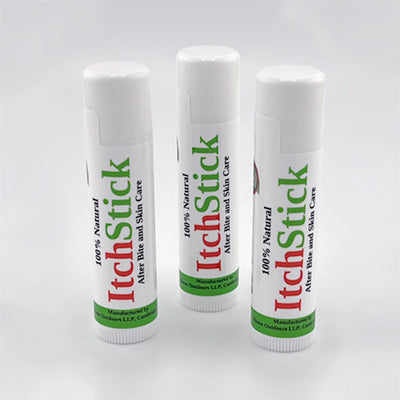 Three pocket sized ItchStick tubes